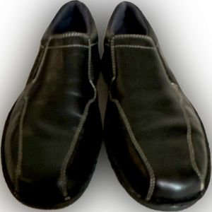 Skechers Relaxed Step Slip On Leather Casual Loafers Black 61052 Men's Size 10.5